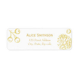 Simple and Elegant Golden Berries Seasonal Address Etiket