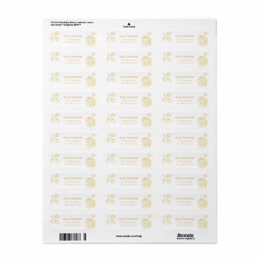 Simple and Elegant Golden Berries Seasonal Address Etiket (Full Sheet)