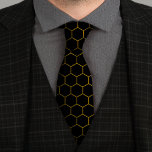 Simple and elegant honeycomb pattern yellow black Stropdas<br><div class="desc">Honey bee themed pattern with honeycomb hexagons. Main colors of this elegant design : black and yellow.</div>