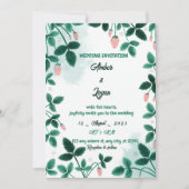 Simple and elegant strawberry wedding uitnodiging (Voorkant)