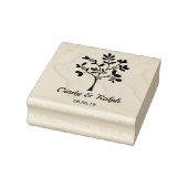 Simple and Elegant Tree with Roses and Leaves Rubberstempel (Stempel)