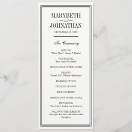 Simple and Elegant Wedding Ceremonony Program Programmakaart