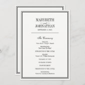 Simple and Elegant Wedding Ceremony Program Kaart (Voorkant / Achterkant)