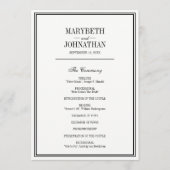 Simple and Elegant Wedding Ceremony Program Kaart (Voorkant)