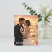 Simple and Minimalist Romantic Sunset Beach Vows  RSVP Kaartje (Staand voorkant)