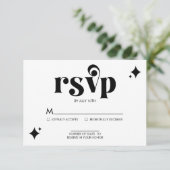 Simple and Modern Retro Wedding RSVP Kaart (Staand voorkant)
