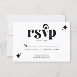 Simple and Modern Retro Wedding RSVP Kaart