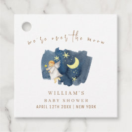 Simple Angel Moon Star Baby shower Bedankjes Labels