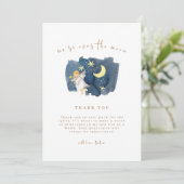 Simple Angel Moon Star Baby shower Bedankkaart (Staand voorkant)
