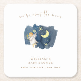Simple Angel Moon Star Baby shower Kartonnen Onderzetters