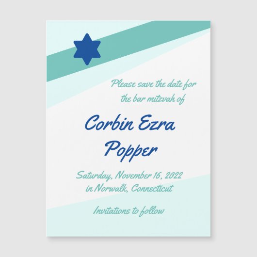 Simple Angles Magnetic Save the Date Kaart (Voorkant)