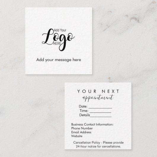 Simple Appointment Reminder Kaart – Aangepaste bed Afsprakenkaartje (Voorkant / Achterkant)