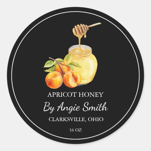 Simple Apricot Infused Honey Label (Voorkant)