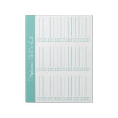 Simple Aqua 8.5x11 Three Column Checklist Notitieblok (Linkerzijde)