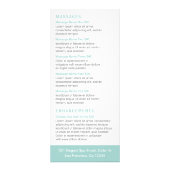 Simple Aqua Elegant Spa Reclamekaart (Achterkant)