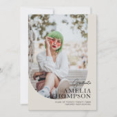 Simple Arch Light Beige Photo Collage Afstuderen Aankondiging (Voorkant)