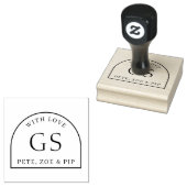 Simple Arch Monogram Gift Rubber Stempel (Gestempeld)