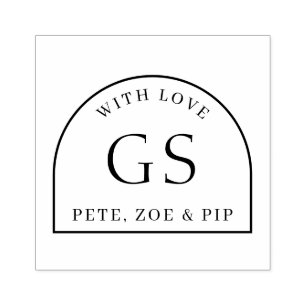 Simple Arch Monogram Gift Rubber Stempel