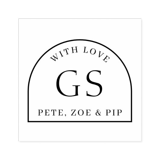 Simple Arch Monogram Gift Rubber Stempel (Afrduk)