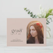 Simple Arch Photo Faded Blush Graduparty Kaart (Staand voorkant)