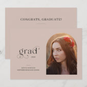Simple Arch Photo Faded Blush Graduparty Kaart (Voorkant / Achterkant)