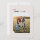 Simple Arch Photo Family Name Christmas Wishes Feestdagenkaart (Voorkant)