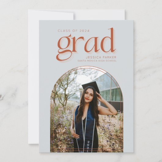 Simple Arch Photo High School Afstuderen Aankondiging (Voorkant)