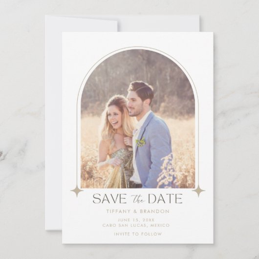Simple Arch Photo Wedding Save The Date (Voorkant)