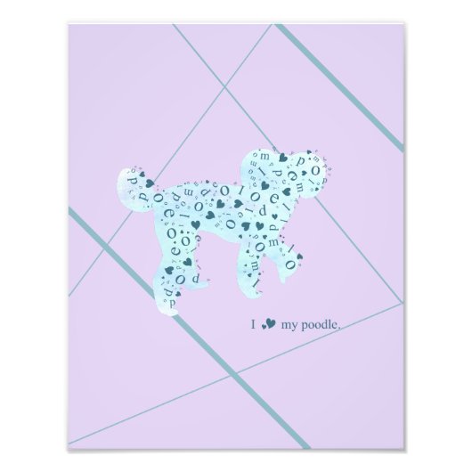 Simple art of poodle‘s silhouette foto afdruk (Voorkant)