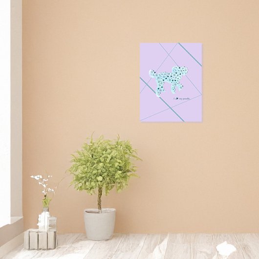 Simple art of poodle‘s silhouette foto afdruk