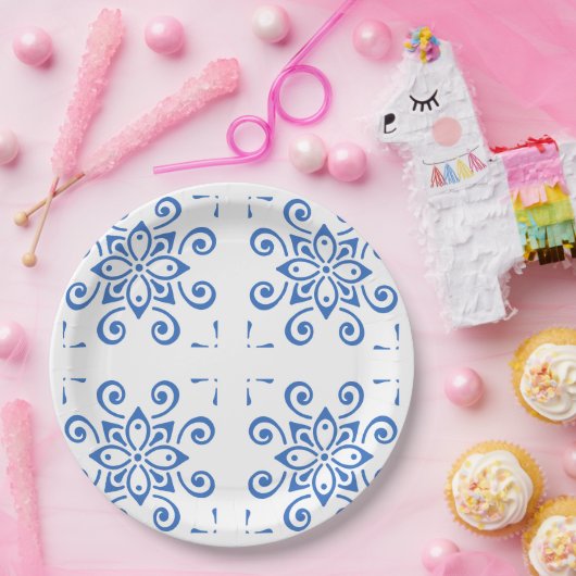 Simple Azulejo Papieren Bordje (Feest)