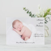 Simple Baby Birth Announding Foto Aankondiging (Staand voorkant)