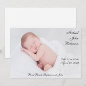 Simple Baby Birth Announding Foto Aankondiging (Voorkant / Achterkant)