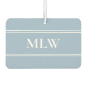 Simple Baby Blue en White Monogram Luchtverfrisser (Achterkant)