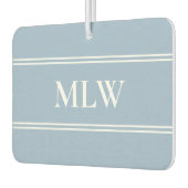 Simple Baby Blue en White Monogram Luchtverfrisser (Links)