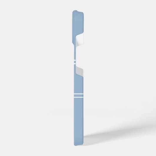 Simple Baby Blue en White Monogramed iPhone Hoesje (Linkerkant)