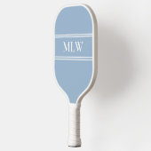 Simple Baby Blue en White Monogramed  Pickleball Paddle (Links)