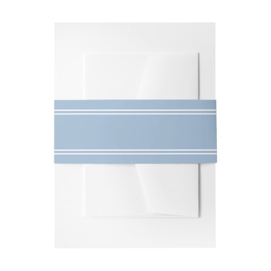 Simple Baby Blue en White Uitnodigingen Wikkel (Voorkant Voorbeeld)