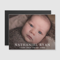 Simple Baby Boy Foto geboorteaankondiging Magnet