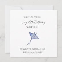 Simple Baby Boy Ocean Birthday Manta Ray
