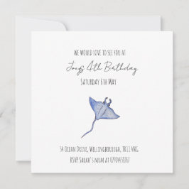 Simple Baby Boy Ocean Birthday Manta Ray Kaart