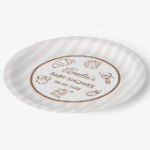 Simple Baby Is Brewing Doodle Coffee Baby Shower Papieren Bordje (Gekanteld)