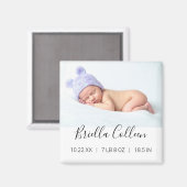 Simple Baby Photo Birth Announounding Magnet (Voorkant / Achterkant)
