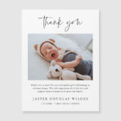 Simple Baby Photo Birth Stats Thank You Card (Voorkant)