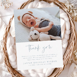 Simple Baby Photo Birth Stats Thank You Card Briefkaart