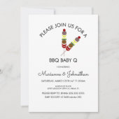 Simple Baby shower BBQ Baby Q Kabobs Kaart (Voorkant)
