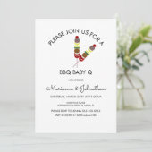 Simple Baby shower BBQ Baby Q Kabobs Kaart (Staand voorkant)