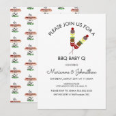 Simple Baby shower BBQ Baby Q Kabobs Kaart (Voorkant / Achterkant)