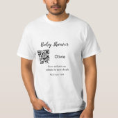 Simple baby shower website QR add name det T-shirt (Voorkant)