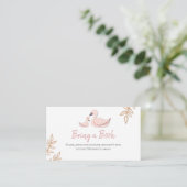 Simple Baby Swan brengt een Baby shower van een bo Informatiekaartje (Staand voorkant)